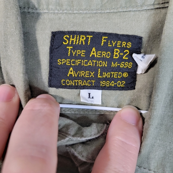 Men's Air Force short sleeve Button front khaki/green Shirt Size L 100% Cotton - Picture 4 of 8
